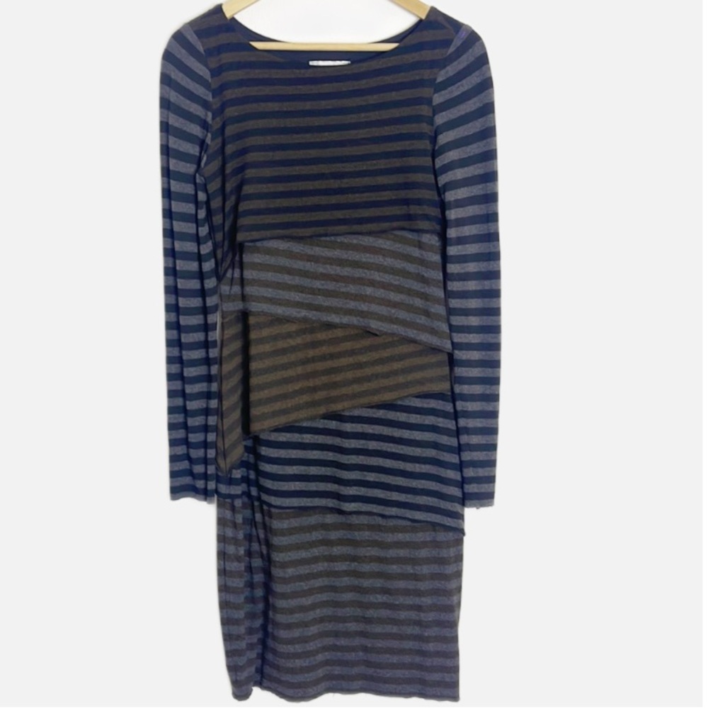 Joseph Ribkoff stripped tiered jersey dress 10